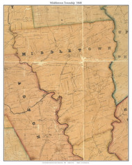 Middletown Township, Pennsylvania 1848 Old Town Map Custom Print - Delaware Co.