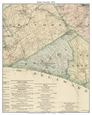 Bethel Township, Pennsylvania 1876 Old Town Map Custom Print - Delaware Co.