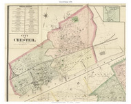 Chester City, Pennsylvania 1876 Old Town Map Custom Print - Delaware Co.
