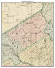 Edgmont Township, Pennsylvania 1876 Old Town Map Custom Print - Delaware Co.