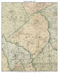 Marple Township, Pennsylvania 1876 Old Town Map Custom Print - Delaware Co.