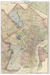 City of Philadelphia , Pennsylvania 1876 Old Town Map Custom Print - Delaware Co.