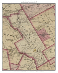 East Bradford Township, Pennsylvania 1847 Old Town Map Custom Print - Chester Co.