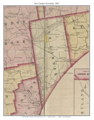 New Garden Township, Pennsylvania 1847 Old Town Map Custom Print - Chester Co.