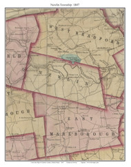 Newlin Township, Pennsylvania 1847 Old Town Map Custom Print - Chester Co.