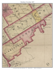 Thornbury Township, Pennsylvania 1847 Old Town Map Custom Print - Chester Co.
