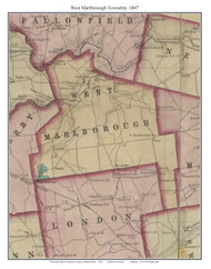 West Marlborough Township, Pennsylvania 1847 Old Town Map Custom Print - Chester Co.