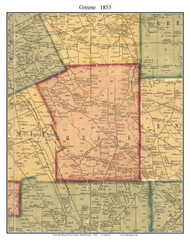 Greene Township, Pennsylvania 1855 Old Town Map Custom Print - Erie Co.
