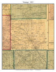 Venango Township, Pennsylvania 1855 Old Town Map Custom Print - Erie Co.