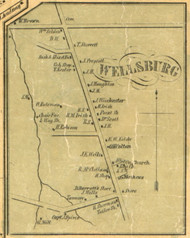 Wellsburg - Elk Creek Township, Pennsylvania 1855 Old Town Map Custom Print - Erie Co.