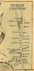 McKean Corners - McKean Township, Pennsylvania 1855 Old Town Map Custom Print - Erie Co.