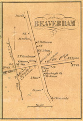 Beaverdam - Wayne Township, Pennsylvania 1855 Old Town Map Custom Print - Erie Co.