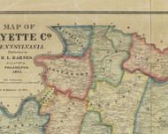 Jefferson Township, Pennsylvania 1865 Old Town Map Custom Print - Fayette Co.