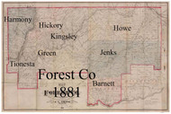 Towns on Source Map - Forest Co., Pennsylvania 1881 - NOT FOR SALE - Forest Co.