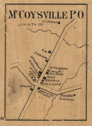 McCoysville - Juniata Co., Pennsylvania 1863 Old Town Map Custom Print - Juniata Co.
