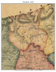 Elizabeth Township, Pennsylvania 1858 Old Town Map Custom Print - Lancaster Co.