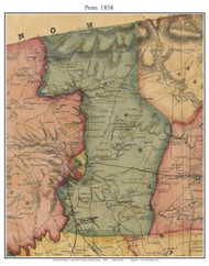 Penn Township, Pennsylvania 1858 Old Town Map Custom Print - Lancaster Co.