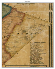 Jordan Township, Pennsylvania 1861 Old Town Map Custom Print - Lycoming Co.