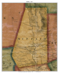 Mifflin Township, Pennsylvania 1861 Old Town Map Custom Print - Lycoming Co.