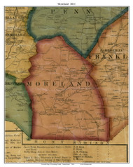 Moreland Township, Pennsylvania 1861 Old Town Map Custom Print - Lycoming Co.