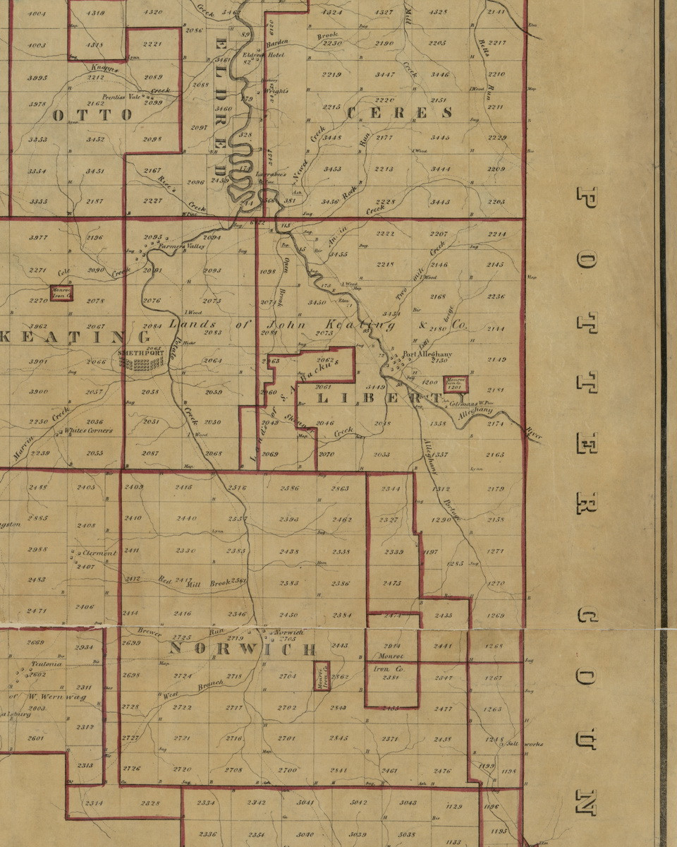 Liberty Township, Pennsylvania 1856 Old Town Map Custom Print McKean
