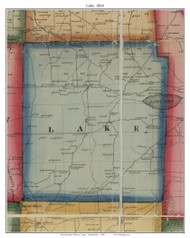 Lake Township, Pennsylvania 1860 Old Town Map Custom Print - Mercer Co.