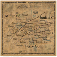 Towns on Source Map - Mifflin Co., Pennsylvania 1863 - NOT FOR SALE - Mifflin Co.