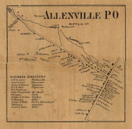 Allenville - Mifflin Co., Pennsylvania 1863 Old Town Map Custom Print - Mifflin Co.