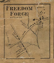 Freedom Forge - Mifflin Co., Pennsylvania 1863 Old Town Map Custom Print - Mifflin Co.
