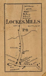 Lockes Mills - Mifflin Co., Pennsylvania 1863 Old Town Map Custom Print - Mifflin Co.