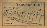 Yeagerstown - Mifflin Co., Pennsylvania 1863 Old Town Map Custom Print - Mifflin Co.