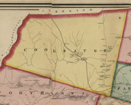Coolbaugh Township, Pennsylvania 1860 Old Town Map Custom Print - Monroe Co.