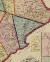 Smithfield Township, Pennsylvania 1860 Old Town Map Custom Print - Monroe Co.
