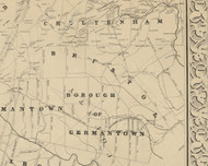 Bristol Township, Pennsylvania 1849 Old Town Map Custom Print - Montgomery Co.