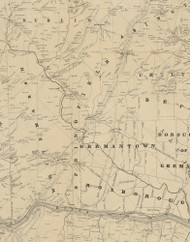 Springfield Township, Pennsylvania 1849 Old Town Map Custom Print - Montgomery Co.