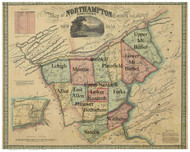 Towns on Source Map - Northampton Co., Pennsylvania 1851 - NOT FOR SALE - Northampton Co.