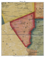 Hanover Township, Pennsylvania 1860 Old Town Map Custom Print - Northampton Co.
