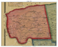 Lehigh Township, Pennsylvania 1860 Old Town Map Custom Print - Northampton Co.