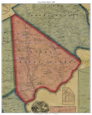 Lower Mount Bethel Township, Pennsylvania 1860 Old Town Map Custom Print - Northampton Co.