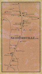 Siedersville PO - Northampton Co., Pennsylvania 1860 Old Town Map Custom Print - Northampton Co.