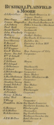 Bushkill, Plainfield, & Moore Business Directory - Northampton Co., Pennsylvania 1860 Old Town Map Custom Print - Northampton Co.