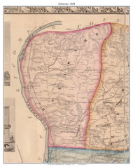 Delaware Township, Pennsylvania 1858 Old Town Map Custom Print - Northumberland Co.