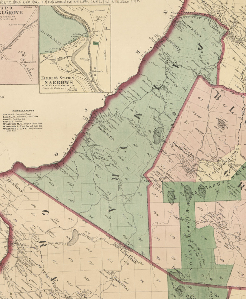 Palmyra Township, Pennsylvania 1872 Old Town Map Custom Print Pike Co