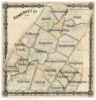 Towns on Source Map - Somerset Co., Pennsylvania 1860 - NOT FOR SALE - Somerset Co.