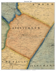 Stonycreek Township, Pennsylvania 1860 Old Town Map Custom Print - Somerset Co.