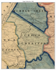 Upper Turkeyfoot Township, Pennsylvania 1860 Old Town Map Custom Print - Somerset Co.