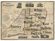 Towns on Source Map - Union Co., Pennsylvania 1856 - NOT FOR SALE - Union Co.
