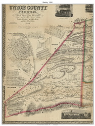 Hartley Township, Pennsylvania 1856 Old Town Map Custom Print - Union Co.