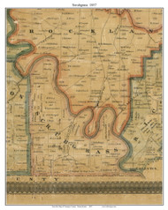 Scrubgrass Township, Pennsylvania 1857 Old Town Map Custom Print - Venango Co.
