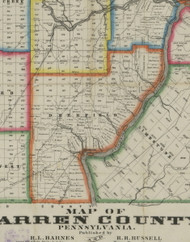 Deerfield Township, Pennsylvania 1865 Old Town Map Custom Print - Warren Co. (Barnes)